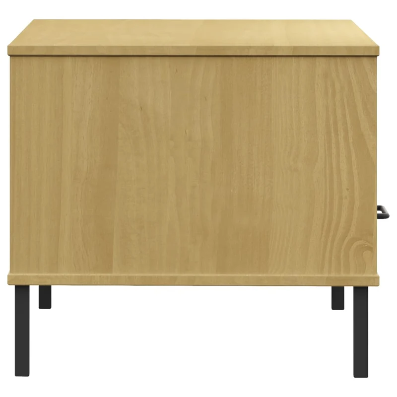 Table basse de salon avec tiroir design moderne avec pieds en métal 85 x 50 x 45 cm bois marron DEC037717