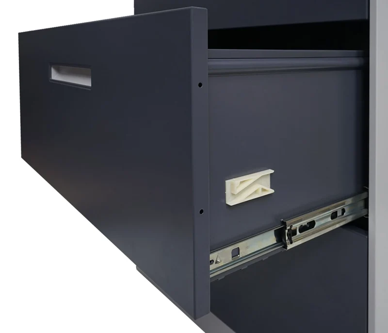Armoire meuble de bureau avec 3 tiroirs en acier verrouillable 103x76x46 cm gris-gris foncé 04_0006415