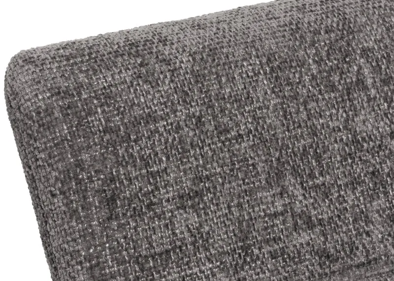 Lot de 2 chaises de salle à manger + banc 160 cm inox brossé en tissu chenille gris foncé 04_0008278