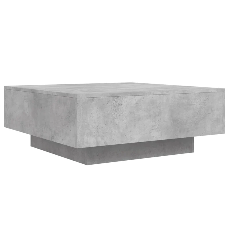Table basse design moderne et contemporaine 80 x 80 x 31 cm bois d'ingénierie gris DEC039345