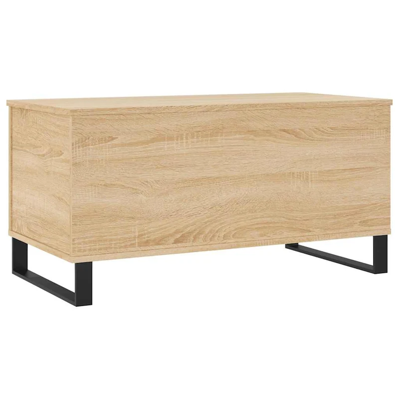 Table basse avec plateau relevable design moderne 90 x 44,5 x 45 cm bois d'ingénierie couleur chêne et métal DEC039026