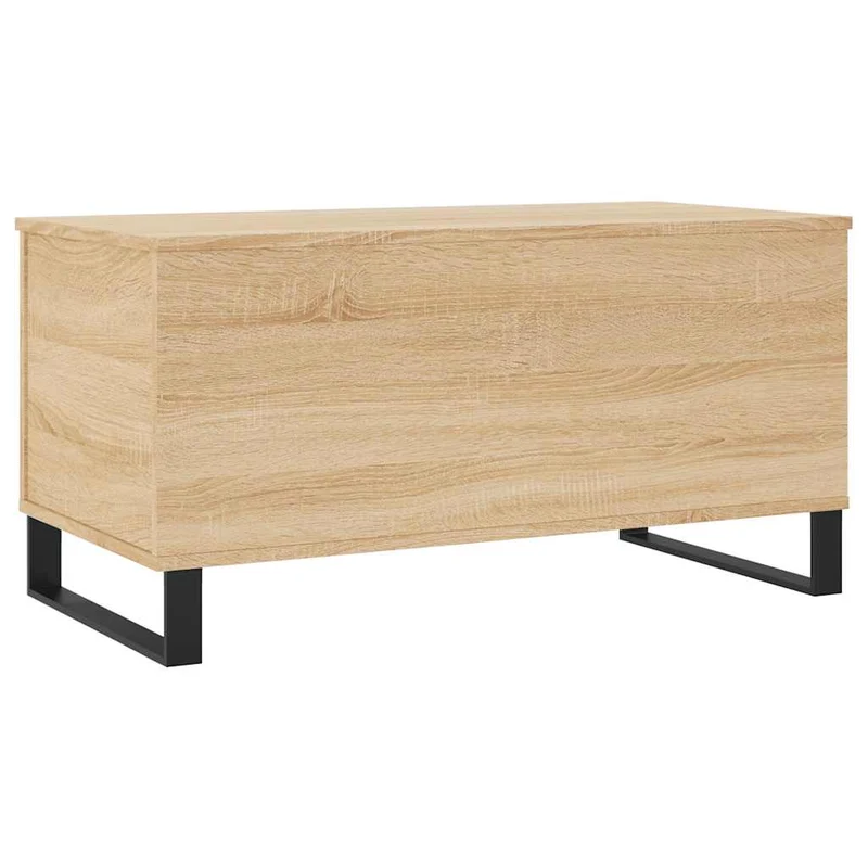 Table basse avec plateau relevable design moderne 90 x 44,5 x 45 cm bois d'ingénierie couleur chêne et métal DEC039026