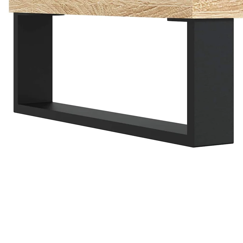 Table basse avec plateau relevable design moderne 90 x 44,5 x 45 cm bois d'ingénierie couleur chêne et métal DEC039026
