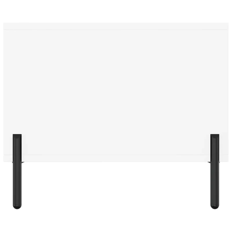 Table basse design moderne et contemporaine 90 x 50 x 40 cm bois d'ingénierie blanc et fer DEC038011