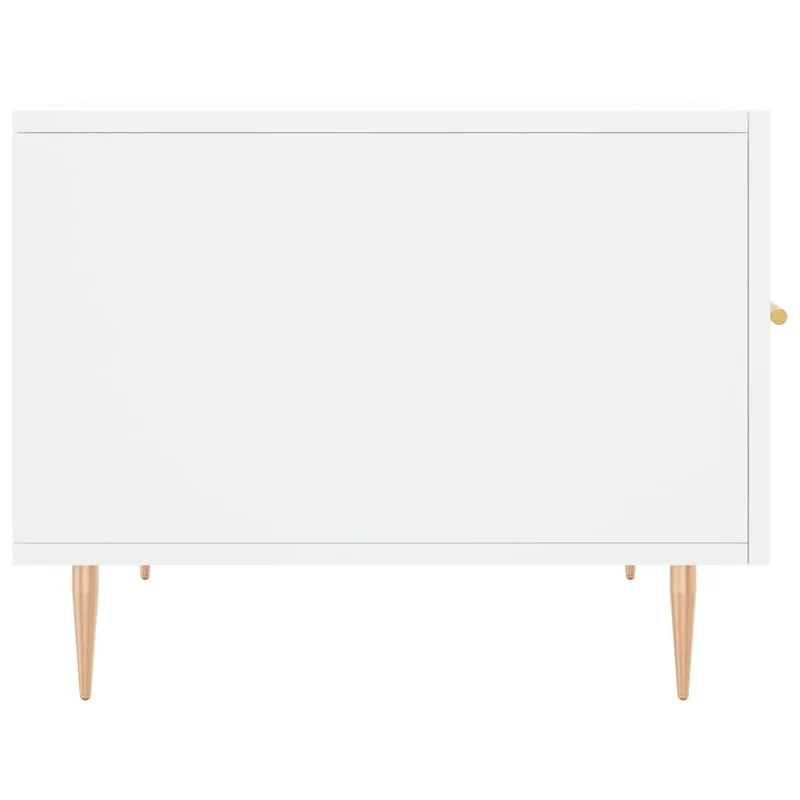 Table basse avec tiroir design moderne et contemporaine 50 x 50 x 40 cm bois d'ingénierie blanc et fer DEC037881