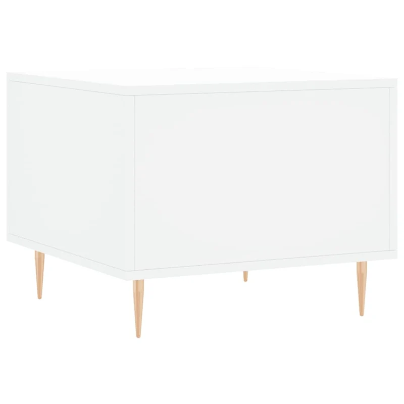 Table basse avec tiroir design moderne et contemporaine 50 x 50 x 40 cm bois d'ingénierie blanc et fer DEC037881