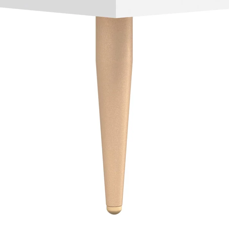 Table basse avec tiroir design moderne et contemporaine 50 x 50 x 40 cm bois d'ingénierie blanc et fer DEC037881