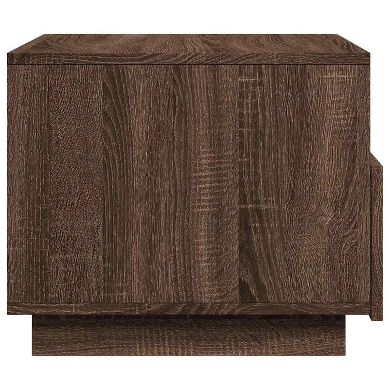 Table basse de salon avec tiroir design moderne avec lumières LED 50 x 49 x 40 cm bois d'ingénierie marron DEC037630