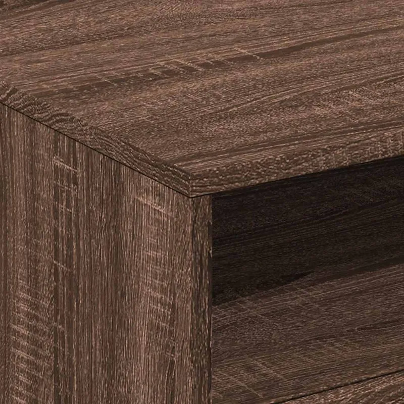 Table basse de salon avec tiroir design moderne avec lumières LED 50 x 49 x 40 cm bois d'ingénierie marron DEC037630