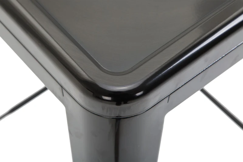 Tabouret de bar chaise haute de comptoir style industriel en métal noir 10_0000144