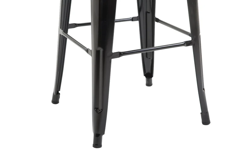 Tabouret de bar chaise haute de comptoir style industriel en métal noir 10_0000144