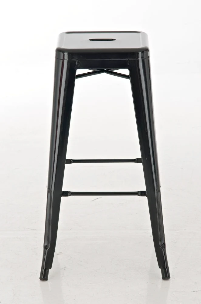 Tabouret de bar empilable avec repose-pieds design industriel factory métal noir 10_0000026