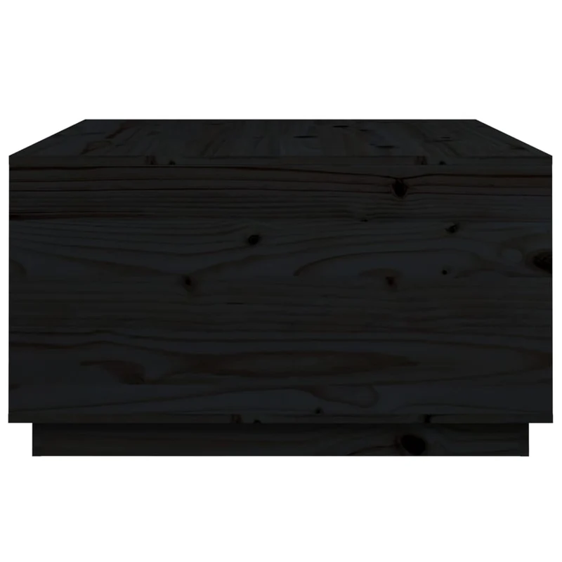 Table basse avec 4 tiroirs design moderne et contemporain 80 x 80 x 45 cm bois massif de pin noir DEC039795