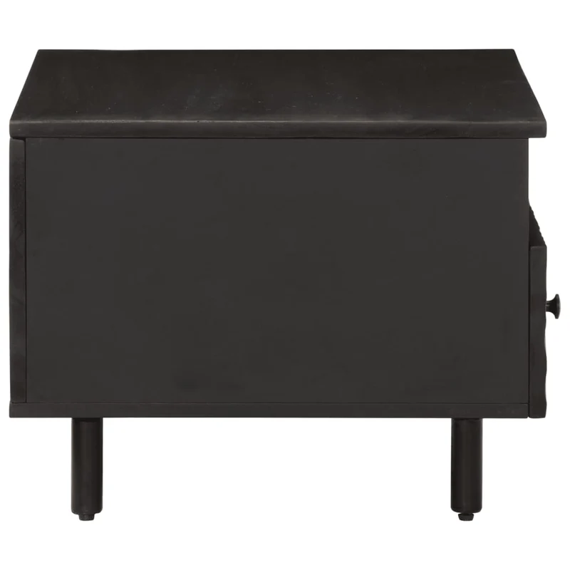 Table basse avec tiroirs design moderne et contemporain 80 x 54 x 40 cm bois massif de manguier noir et fer DEC039780