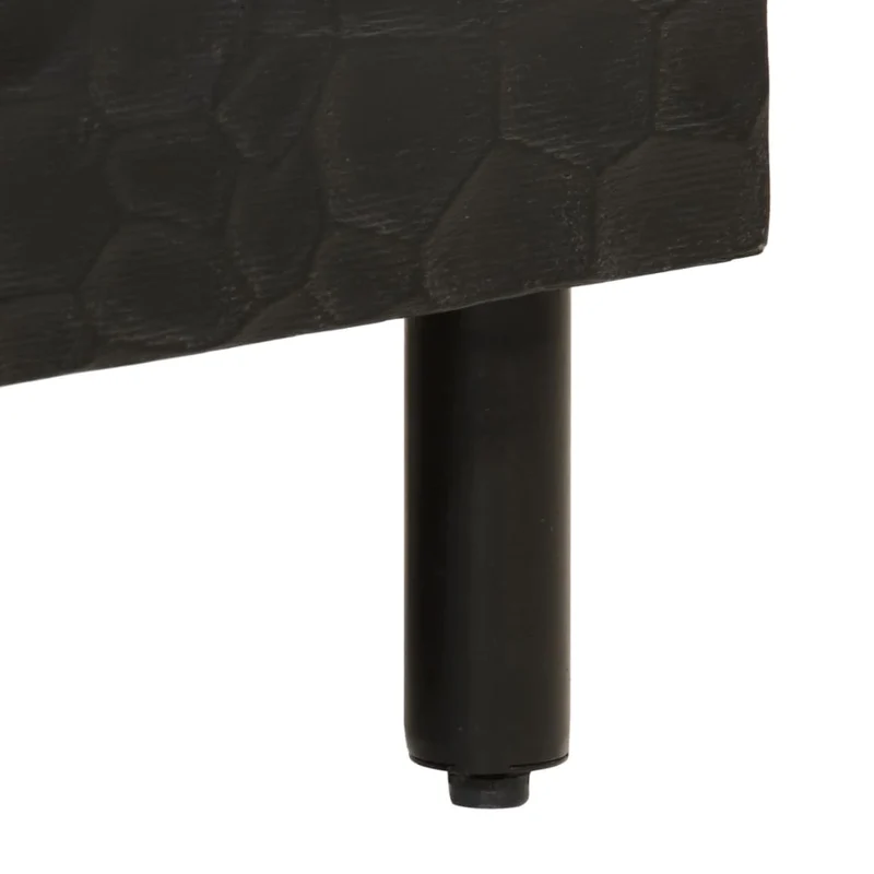 Table basse avec tiroirs design moderne et contemporain 80 x 54 x 40 cm bois massif de manguier noir et fer DEC039780