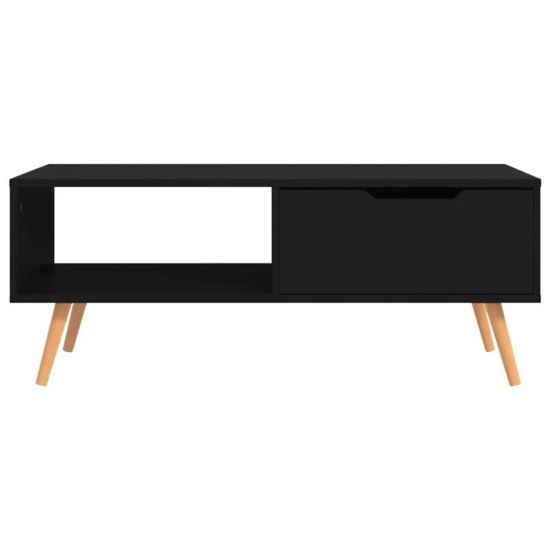 Table basse design moderne et contemporaine 100 x 49,5 x 43 cm bois d'ingénierie noir DEC039532