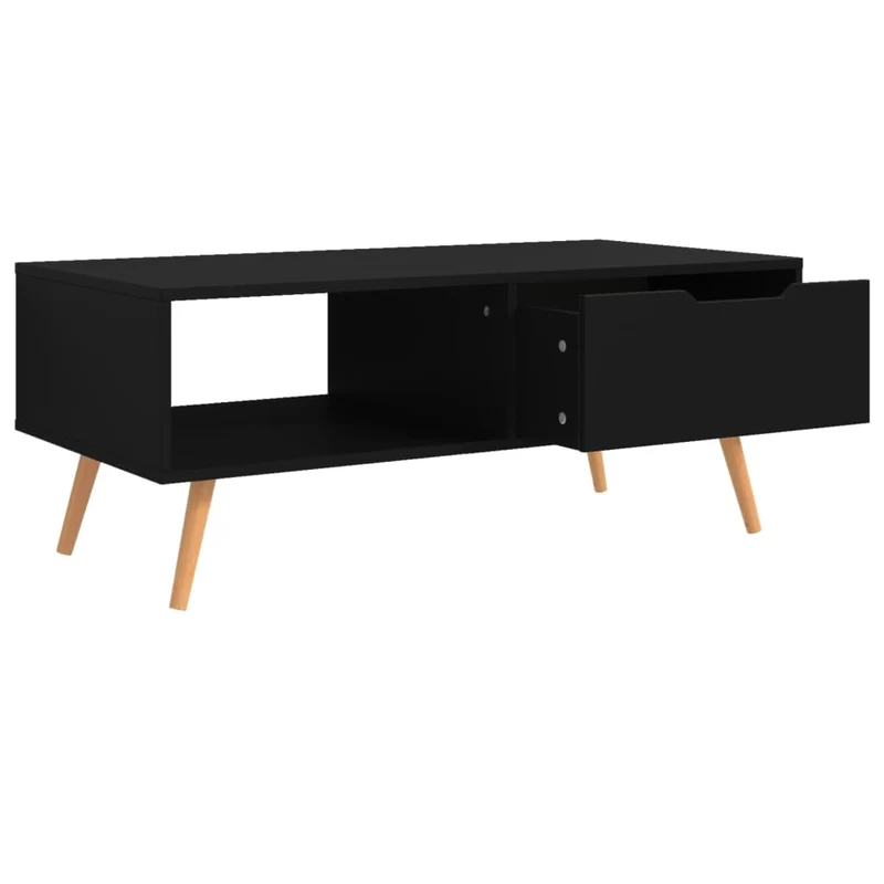 Table basse design moderne et contemporaine 100 x 49,5 x 43 cm bois d'ingénierie noir DEC039532