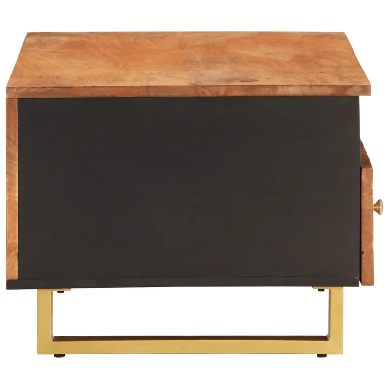 Table basse avec tiroirs design moderne et contemporaine et 80 x 54 x 40 cm bois de massif manguier MDF et fer DEC039450