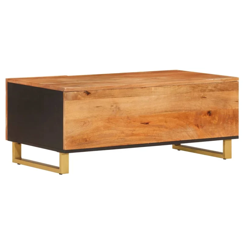 Table basse design moderne et contemporaine et 100 x 54 x 40 cm bois massif de manguier MDF et fer DEC039447