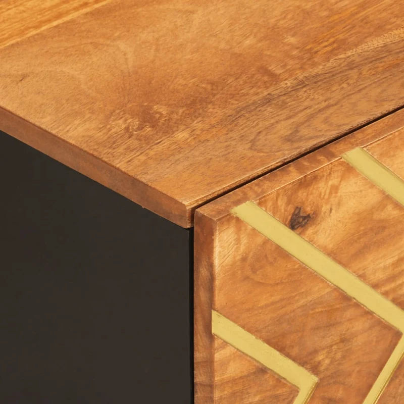 Table basse design moderne et contemporaine et 100 x 54 x 40 cm bois massif de manguier MDF et fer DEC039447