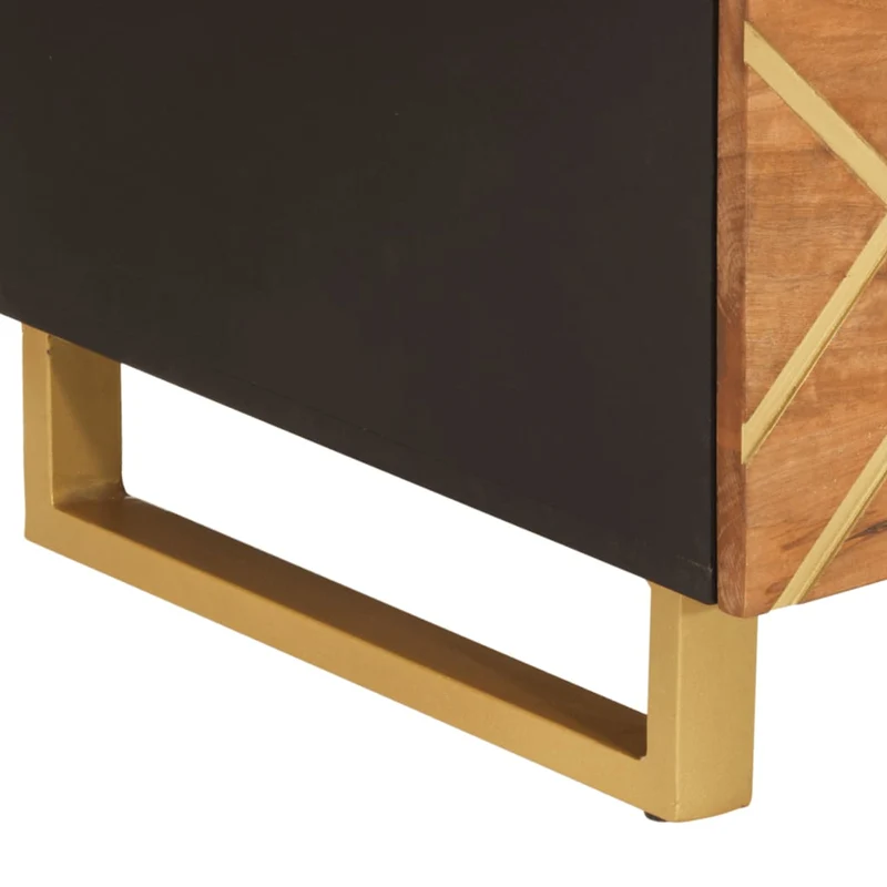 Table basse design moderne et contemporaine et 100 x 54 x 40 cm bois massif de manguier MDF et fer DEC039447