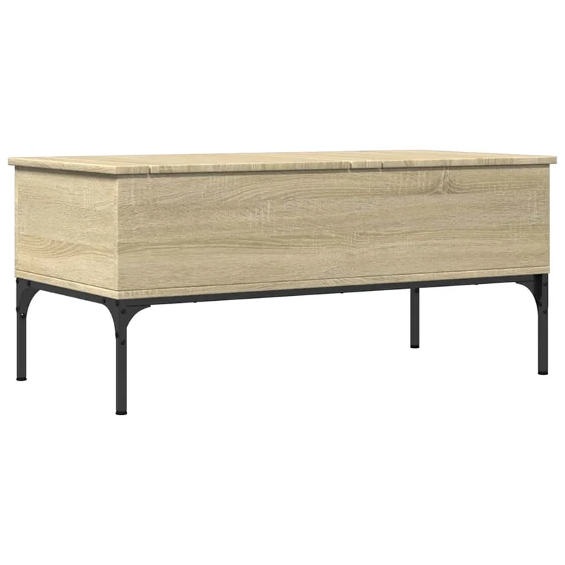 Table basse avec 2 compartiments design moderne et contemporain 100 x 50 x 45cm bois d'ingénierie et métal DEC038868