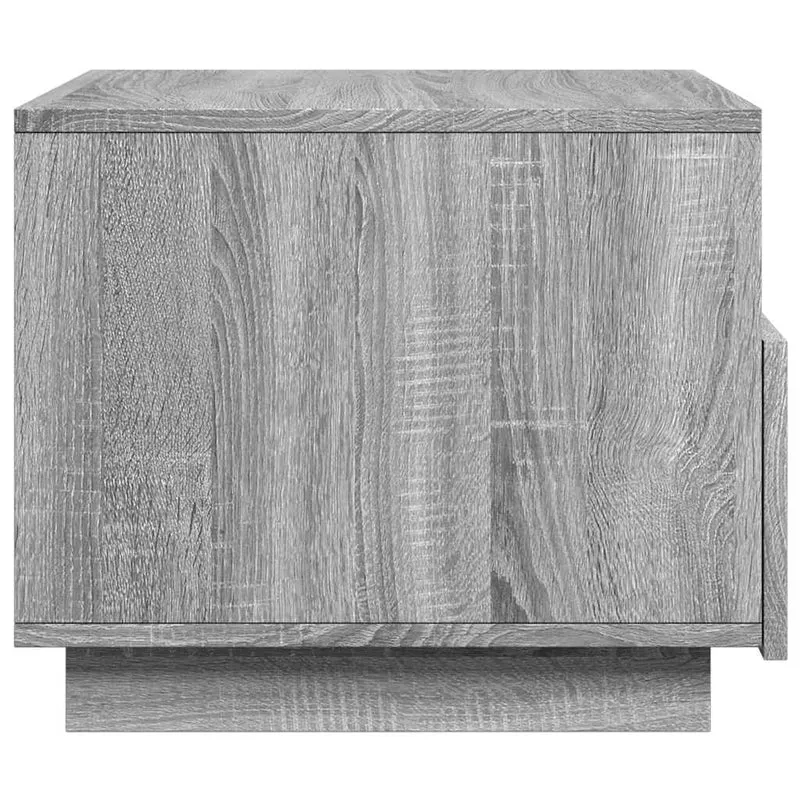 Table basse de salon avec tiroir design moderne avec lumières LED 50 x 49 x 40 cm bois d'ingénierie gris DEC037689