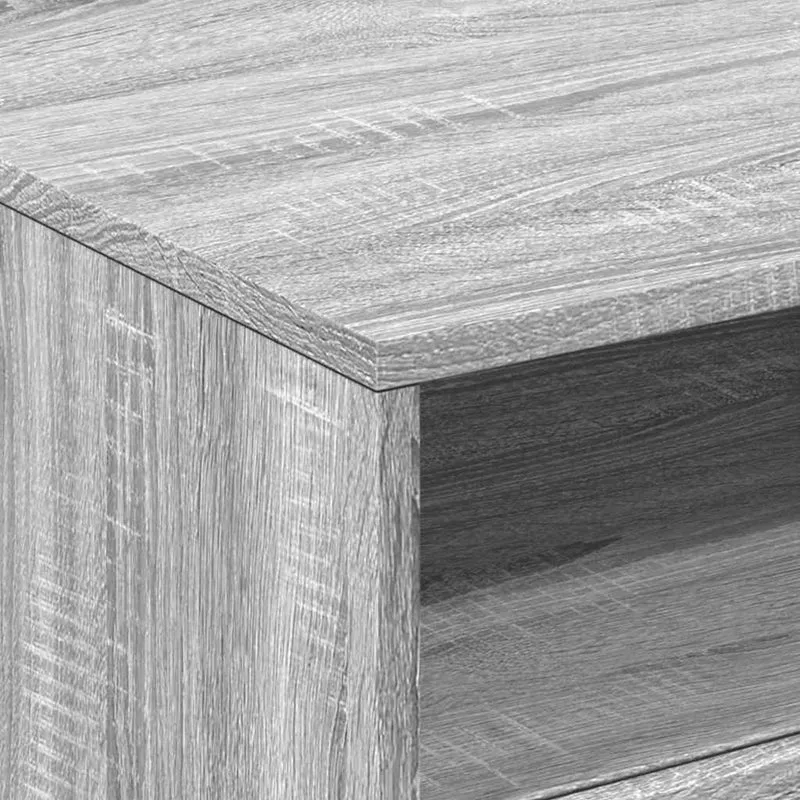 Table basse de salon avec tiroir design moderne avec lumières LED 50 x 49 x 40 cm bois d'ingénierie gris DEC037689