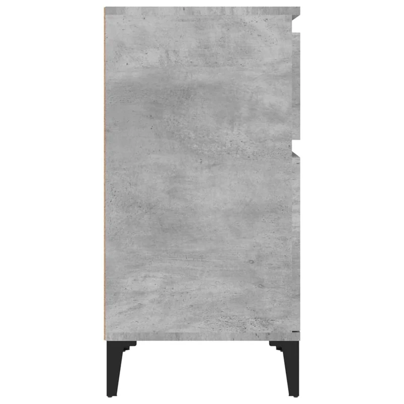 Table de chevet avec tiroir et compartiment avec porte 40 x 35 x 70 cm bois d'ingénierie gris et métal DEC034011