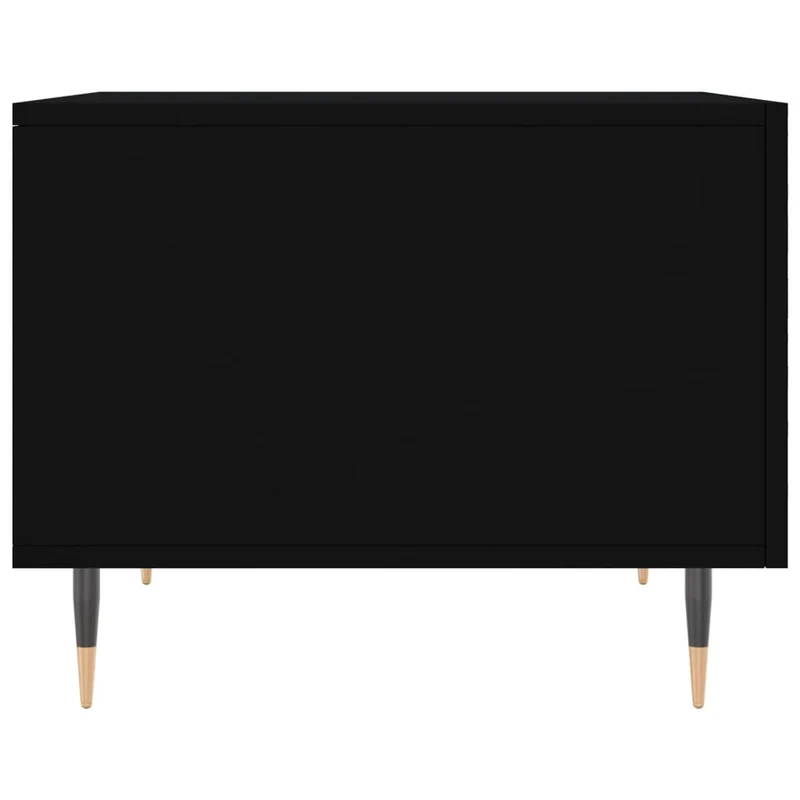 Table basse avec tiroir design moderne et contemporaine 50 x 50 x 40 cm bois d'ingénierie noir et fer DEC039663