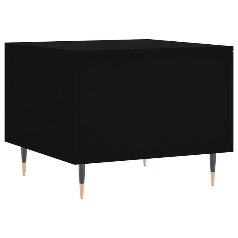 Table basse avec tiroir design moderne et contemporaine 50 x 50 x 40 cm bois d'ingénierie noir et fer DEC039663