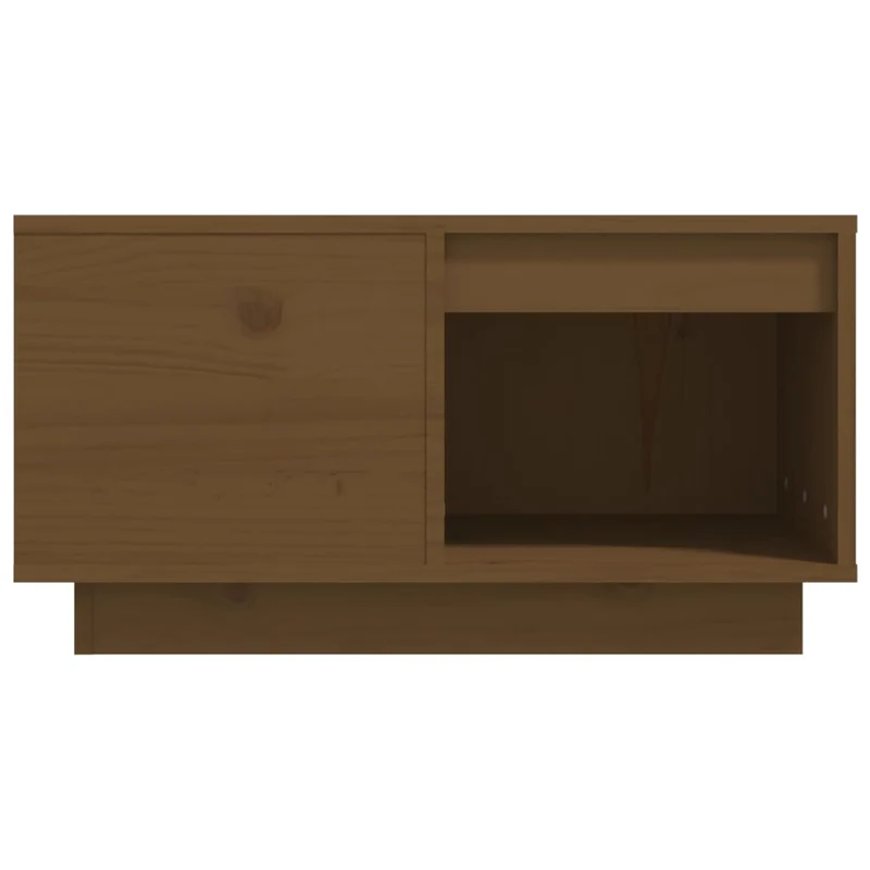 Table basse design moderne et contemporaine 60 x 61 x 32,5 cm bois massif de pin marron DEC039489