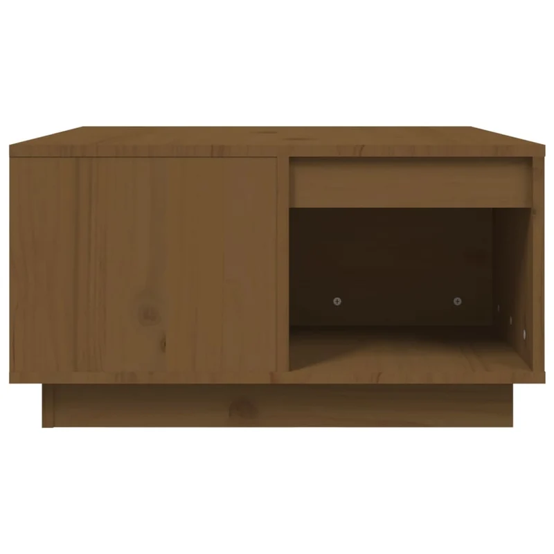 Table basse design moderne et contemporaine 60 x 61 x 32,5 cm bois massif de pin marron DEC039489