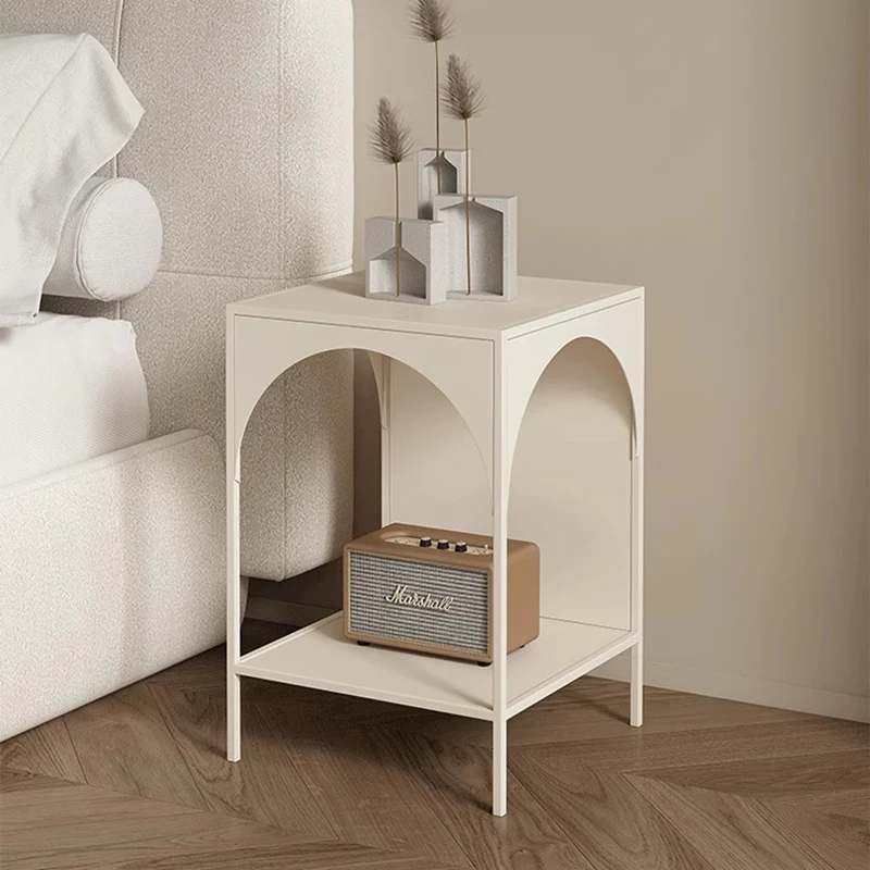 Modern Minimalist Rectangular Arch Shape Iron End Table 2-Tier For Living Room