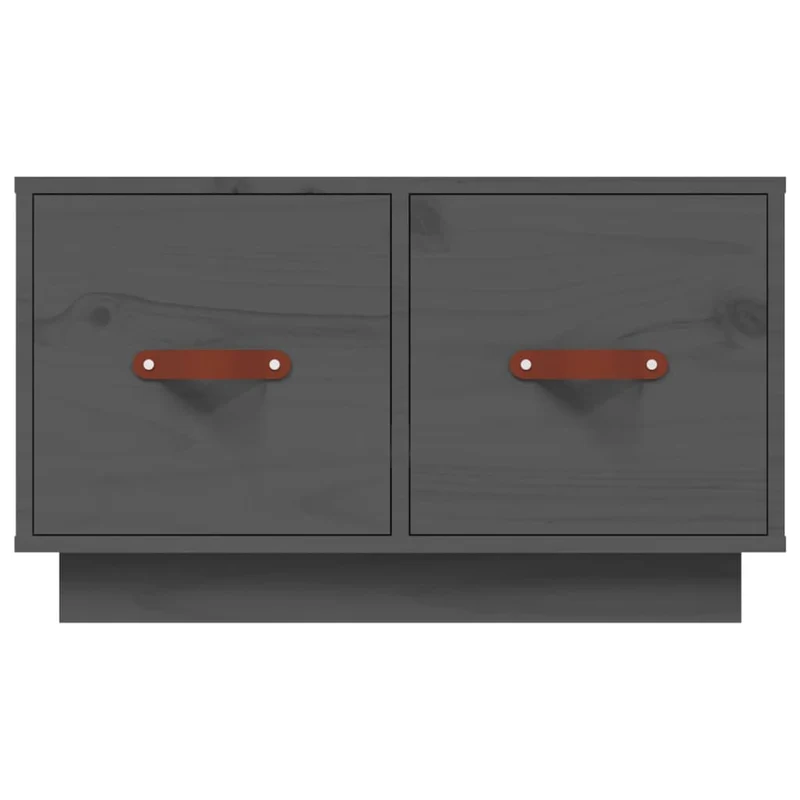 Table basse design moderne et contemporaine 60 x 53 x 35 cm bois massif de pin gris DEC039186