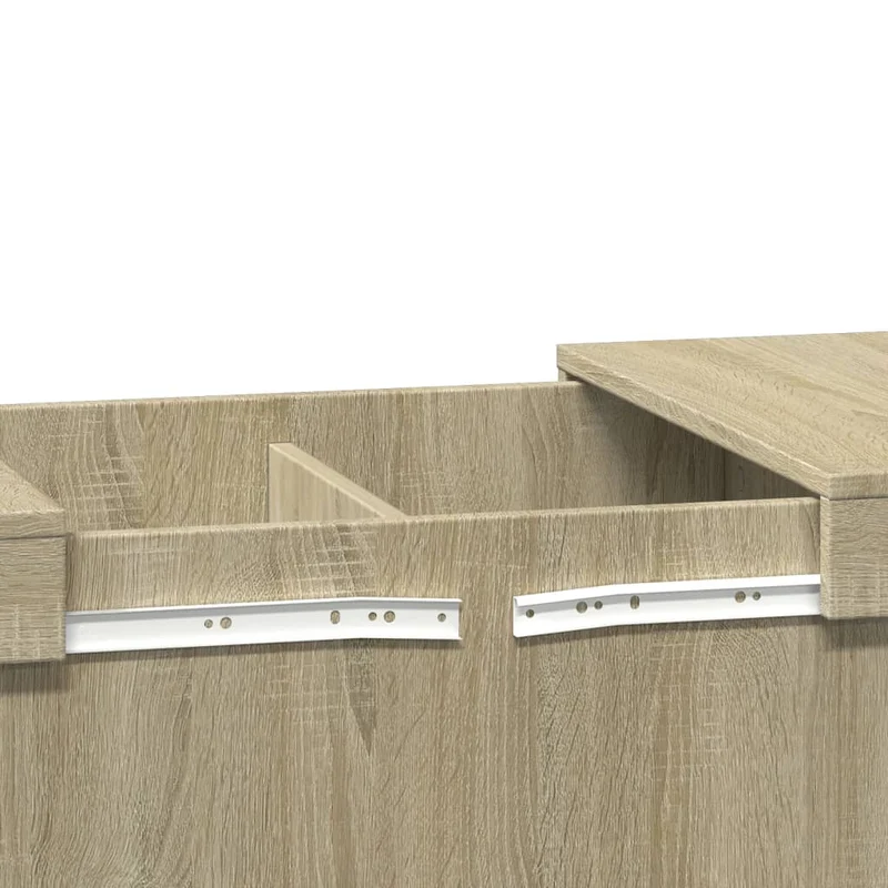 Table basse plateau coulissant design moderne et contemporaine 100 x 55 x 40 cm bois d'ingénierie couleur chêne DEC038881