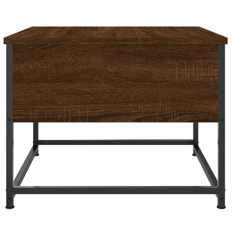 Table basse avec tiroir design industriel 51 x 51 x 40 cm bois d'ingénierie marron avec métal DEC038689