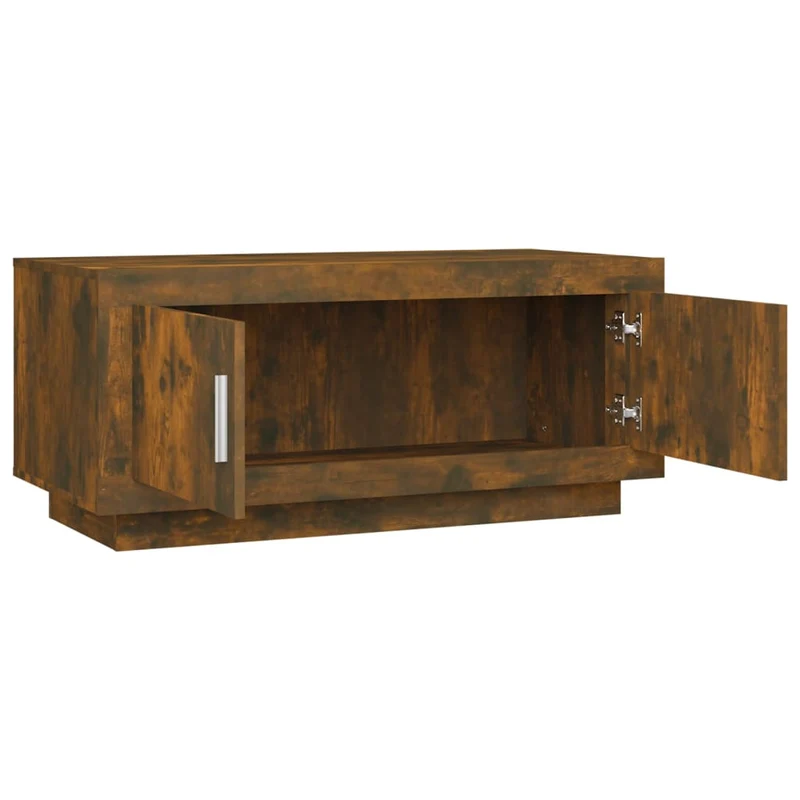 Table basse design moderne et contemporaine 102 x 50 x 45 cm bois d'ingénierie marron vieilli DEC038374