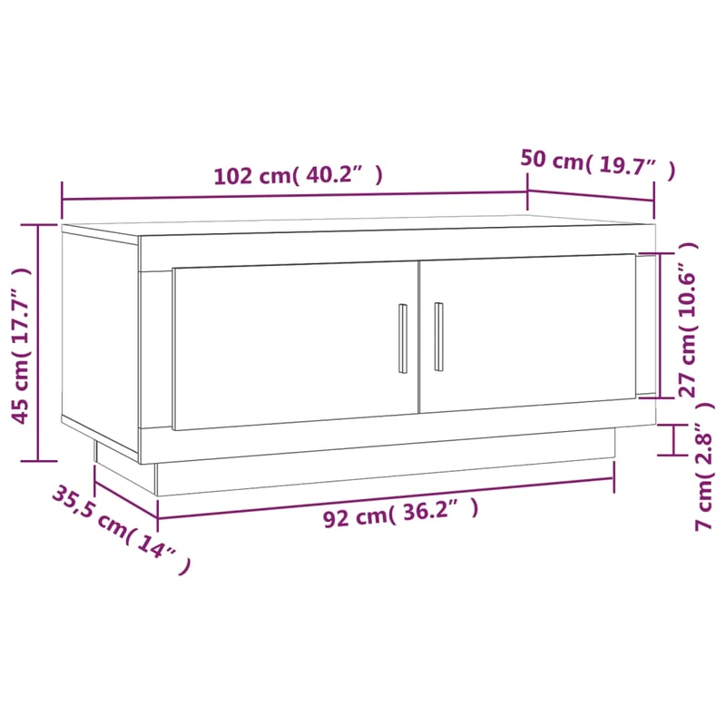 Table basse design moderne et contemporaine 102 x 50 x 45 cm bois d'ingénierie marron vieilli DEC038374