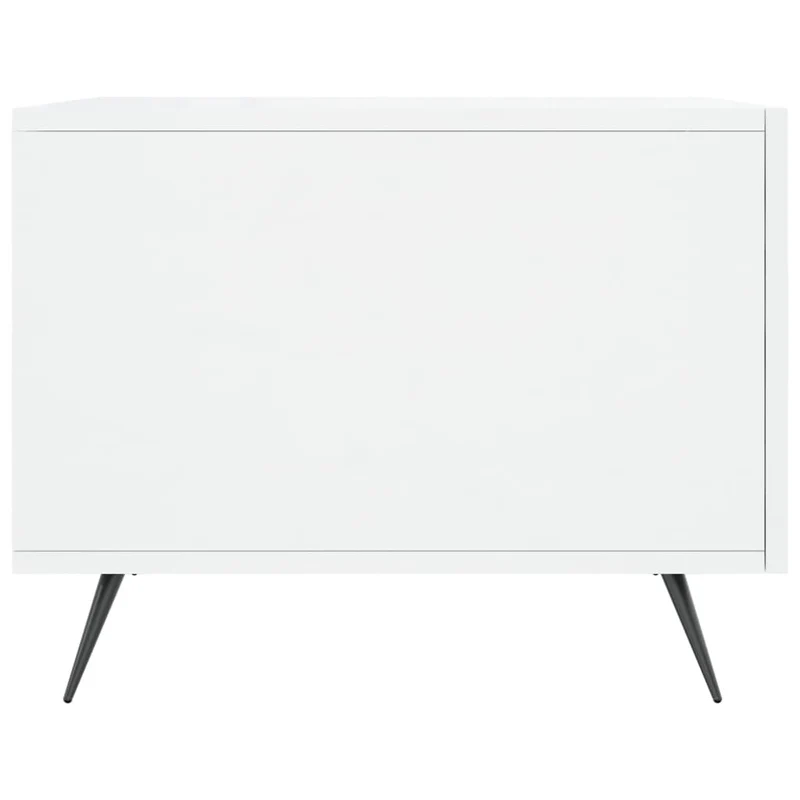 Table basse avec tiroir design moderne et contemporaine 50 x 50 x 40 cm bois d'ingénierie blanc brilliant et fer DEC038105