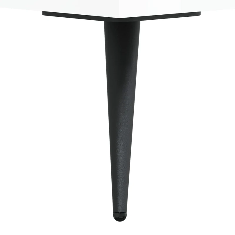 Table basse avec tiroir design moderne et contemporaine 50 x 50 x 40 cm bois d'ingénierie blanc brilliant et fer DEC038105