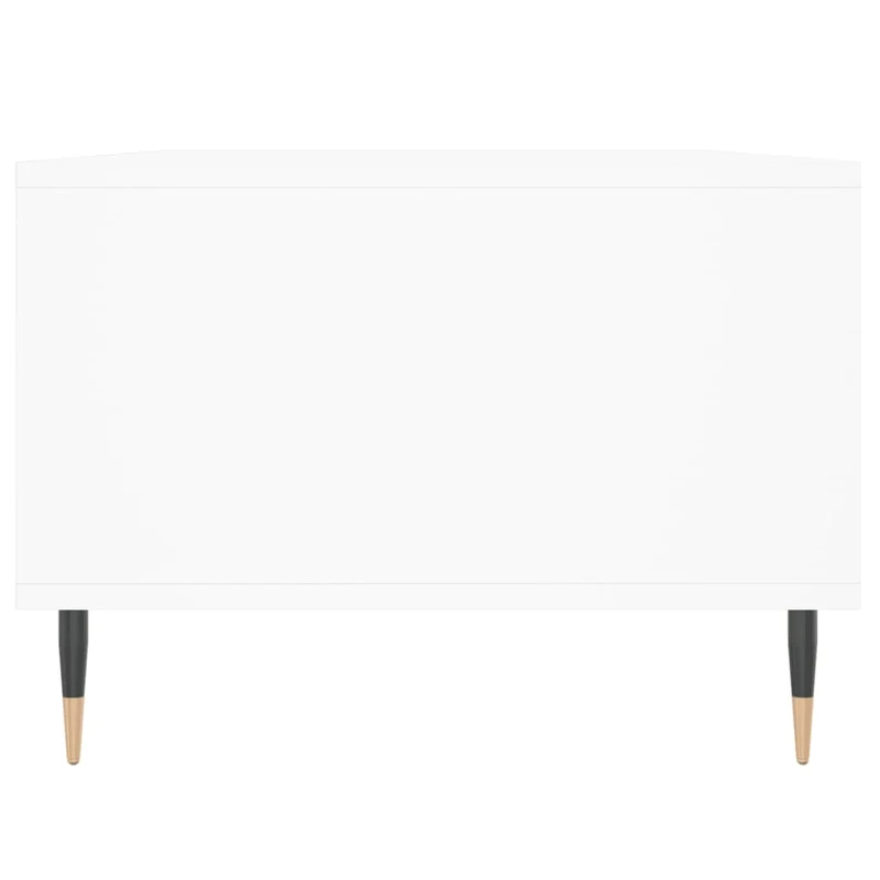 Table basse avec tiroir et 2 compartiments design moderne et contemporain 90 x 50 x 36,5 cm bois d'ingénierie blanc et métal DEC038002