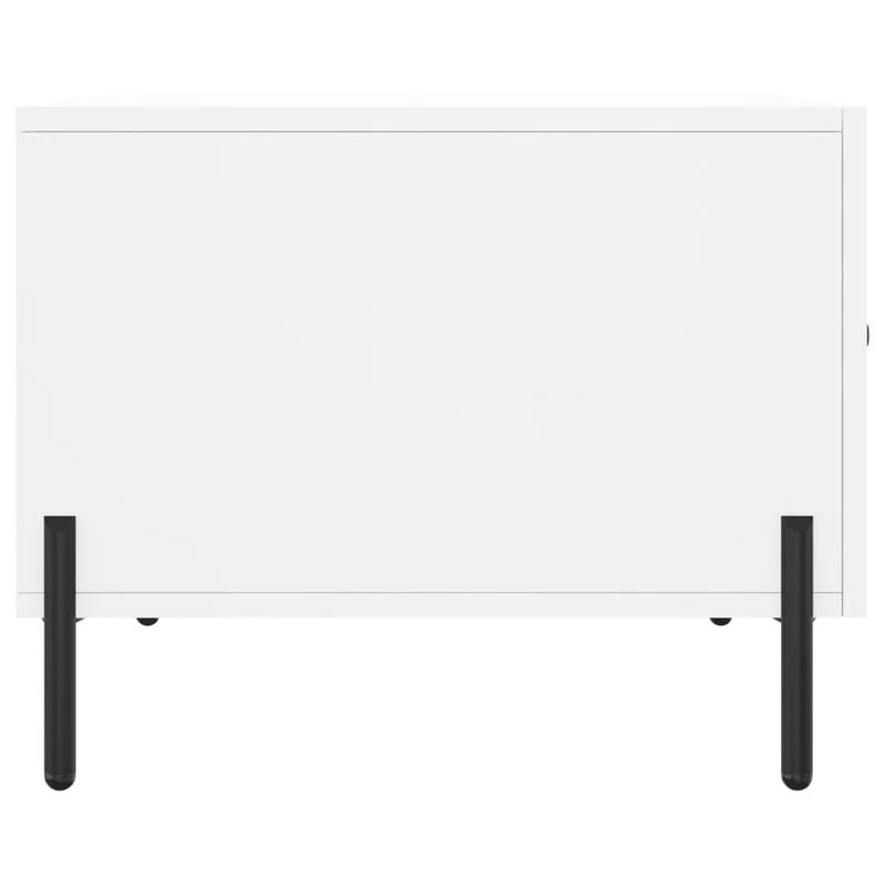 Table basse avec tiroir design moderne et contemporaine 50 x 50 x 40 cm bois d'ingénierie blanc et fer DEC037885