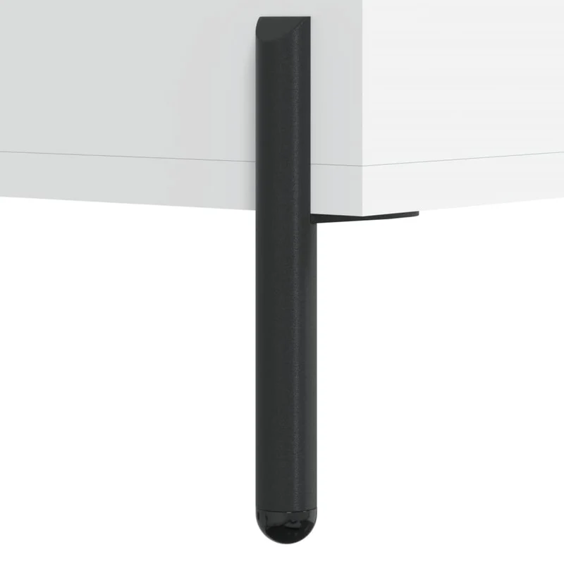 Table basse avec tiroir design moderne et contemporaine 50 x 50 x 40 cm bois d'ingénierie blanc et fer DEC037885