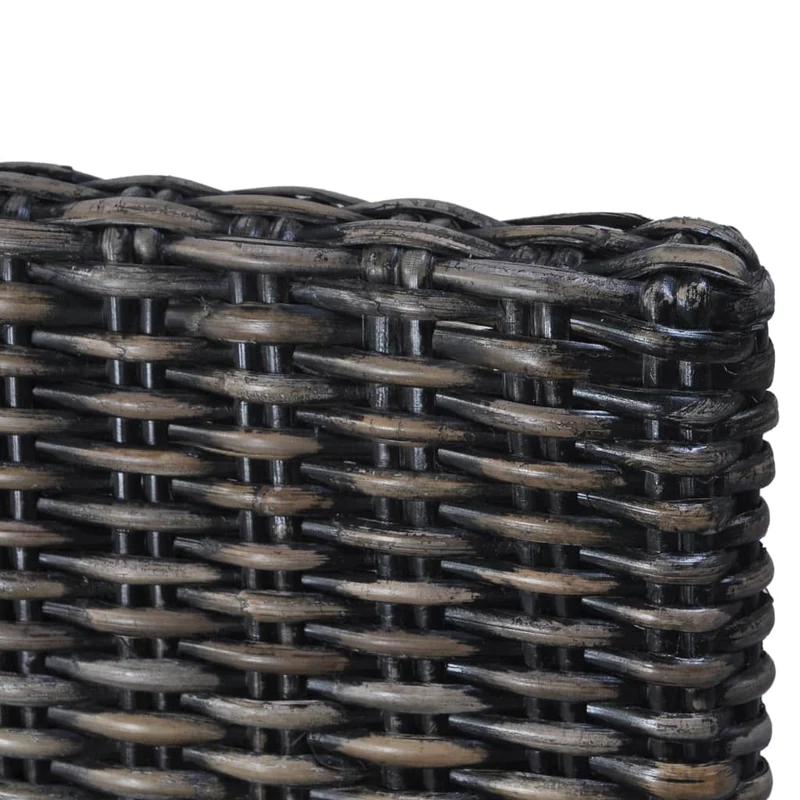 Lot de 4 chaises de salle à manger cuisine noir Rotin Kubu et bois de manguier CDS021791