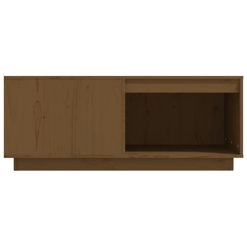 Table basse design moderne et contemporaine 100 x 101 x 40,5 cm bois massif de pin marron DEC039457