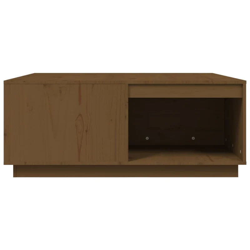 Table basse design moderne et contemporaine 100 x 101 x 40,5 cm bois massif de pin marron DEC039457