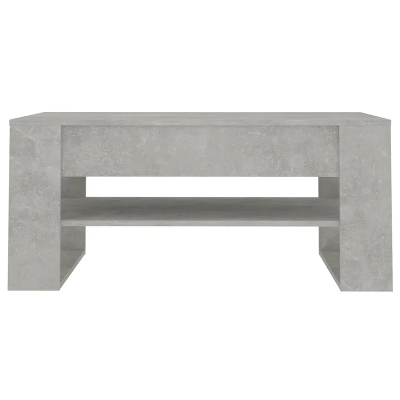 Table basse avec étagères design moderne et contemporain 102 x 55 x 45 cm bois d'ingénierie gris DEC039270