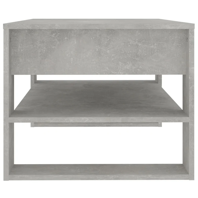 Table basse avec étagères design moderne et contemporain 102 x 55 x 45 cm bois d'ingénierie gris DEC039270