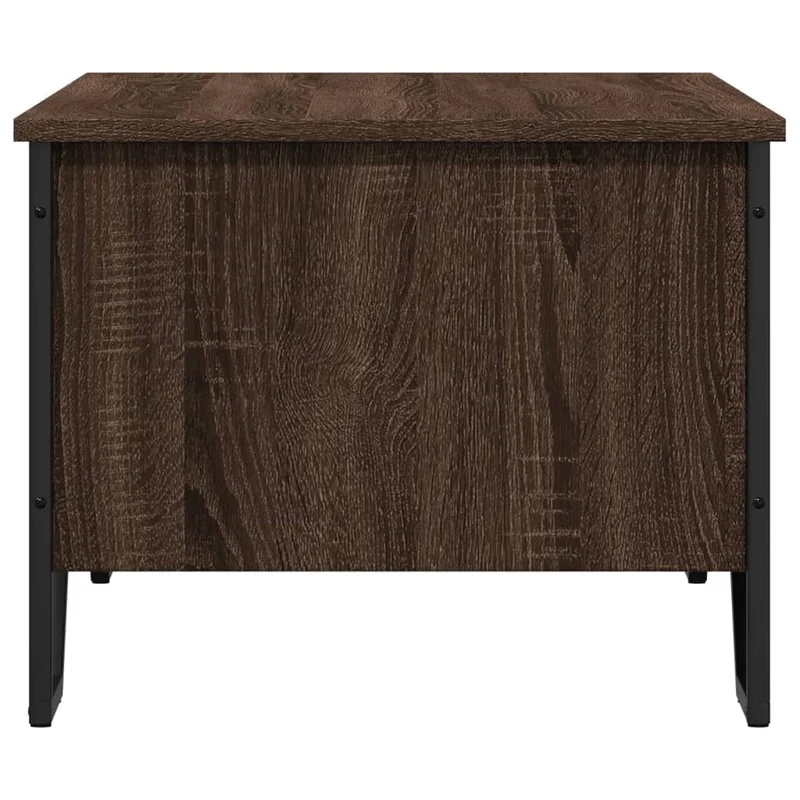 Table basse design industriel moderne 100 x 51 x 40 cm bois d'ingénierie marron et métal DEC038605